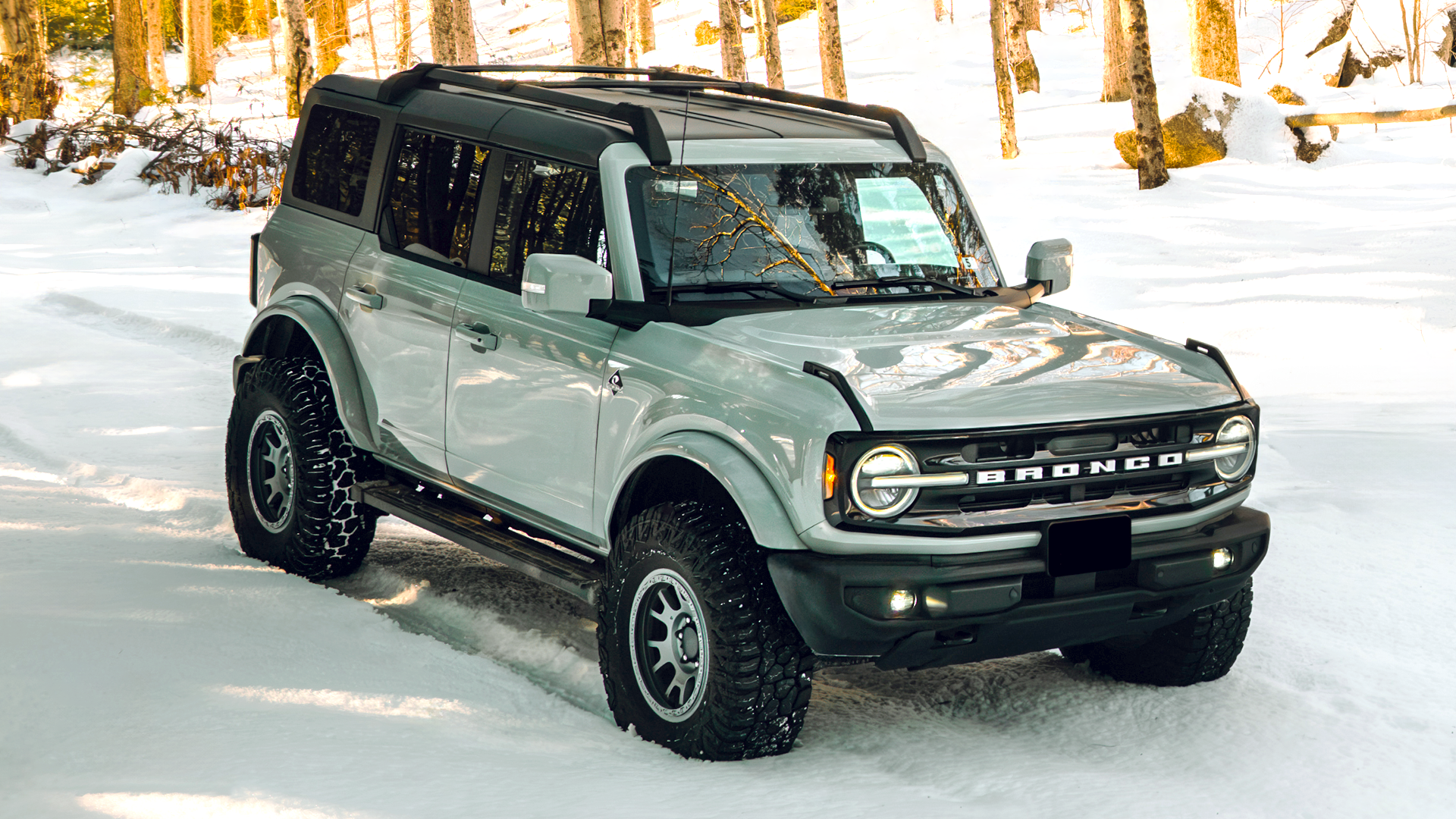 Ford Bronco SUV in a snowy landscape